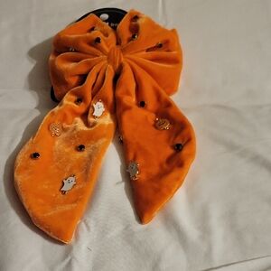 Hey Boo Festive Orange Bow Hair Clip for Kids-Junior 15+